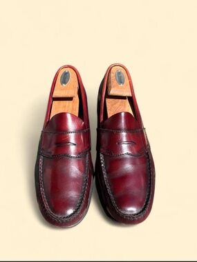 Vintage Burgundy Leather Penny Loafers Oxblood -10C